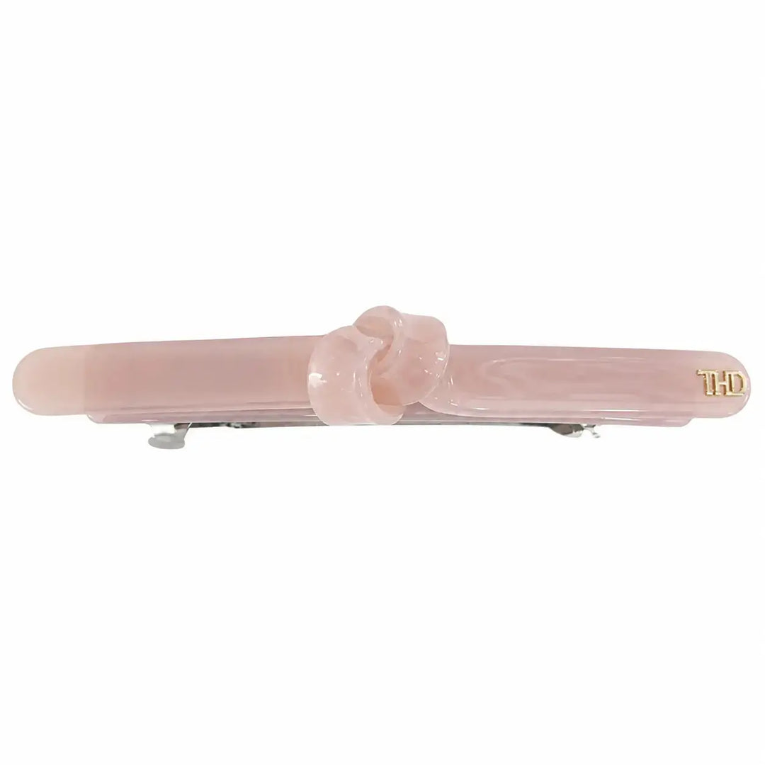 WS Cellulose Acetate Contour Barette Block Colour - Crystal Rose - Hero