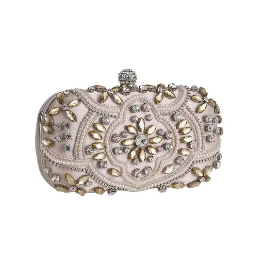 Blush radiance crystal clutch