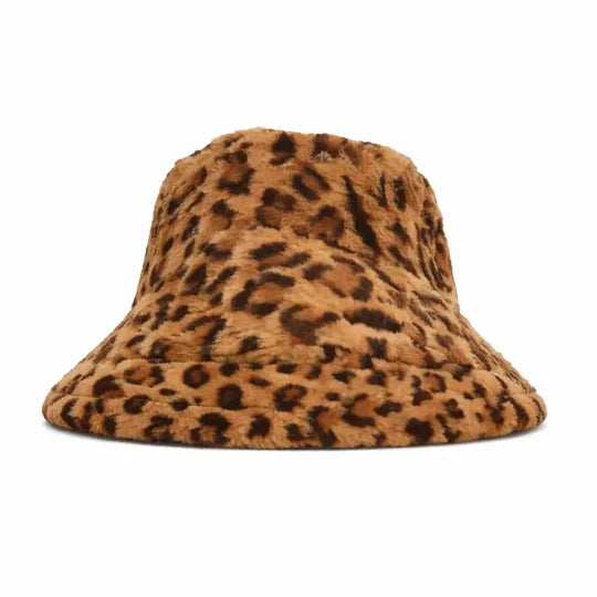 Hat -Faux Fur Bucket in Leopard