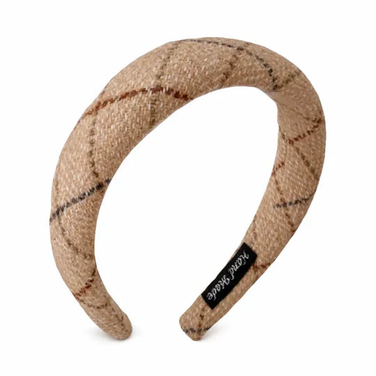 Plaid Padded BB Headband in Fawn