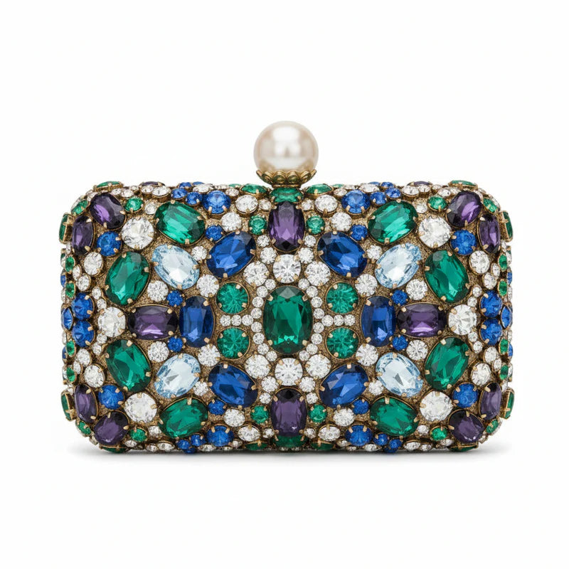 Opaline Black Jewel clutch