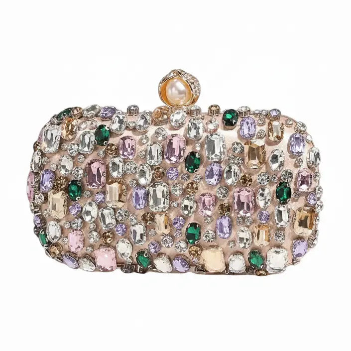 Opaline Nude Jewel clutch