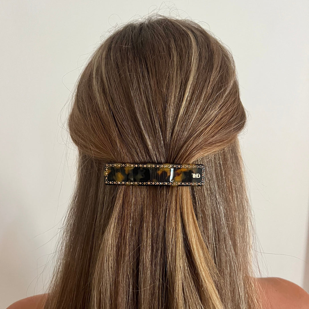 Acetate Barrette - Gaia with Crystals