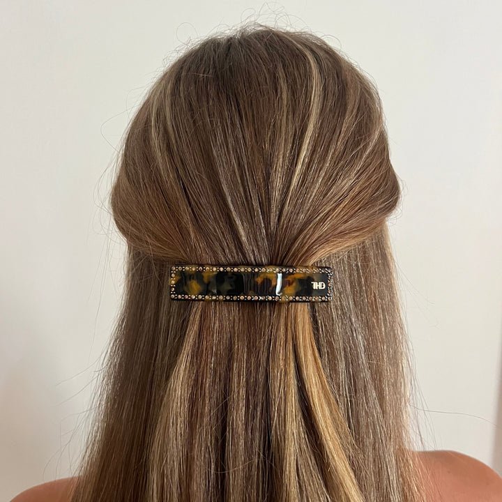 Acetate Barrette - Gaia with Crystals