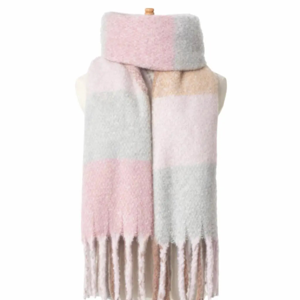 Oversized Cuddly Blanket Scarf Pink Tania Hird Designs