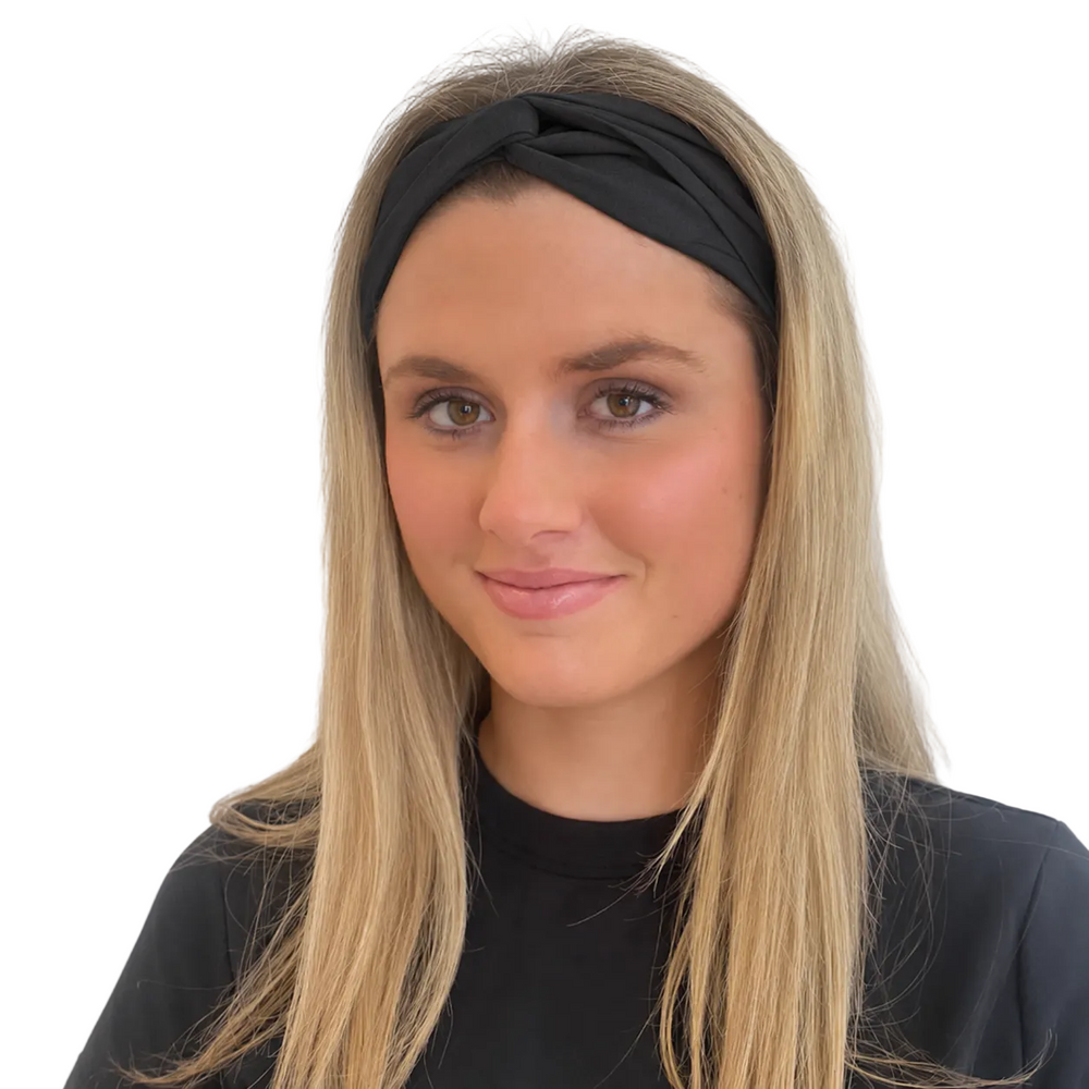 WS Linen Elastic Headband - Black - Image 1