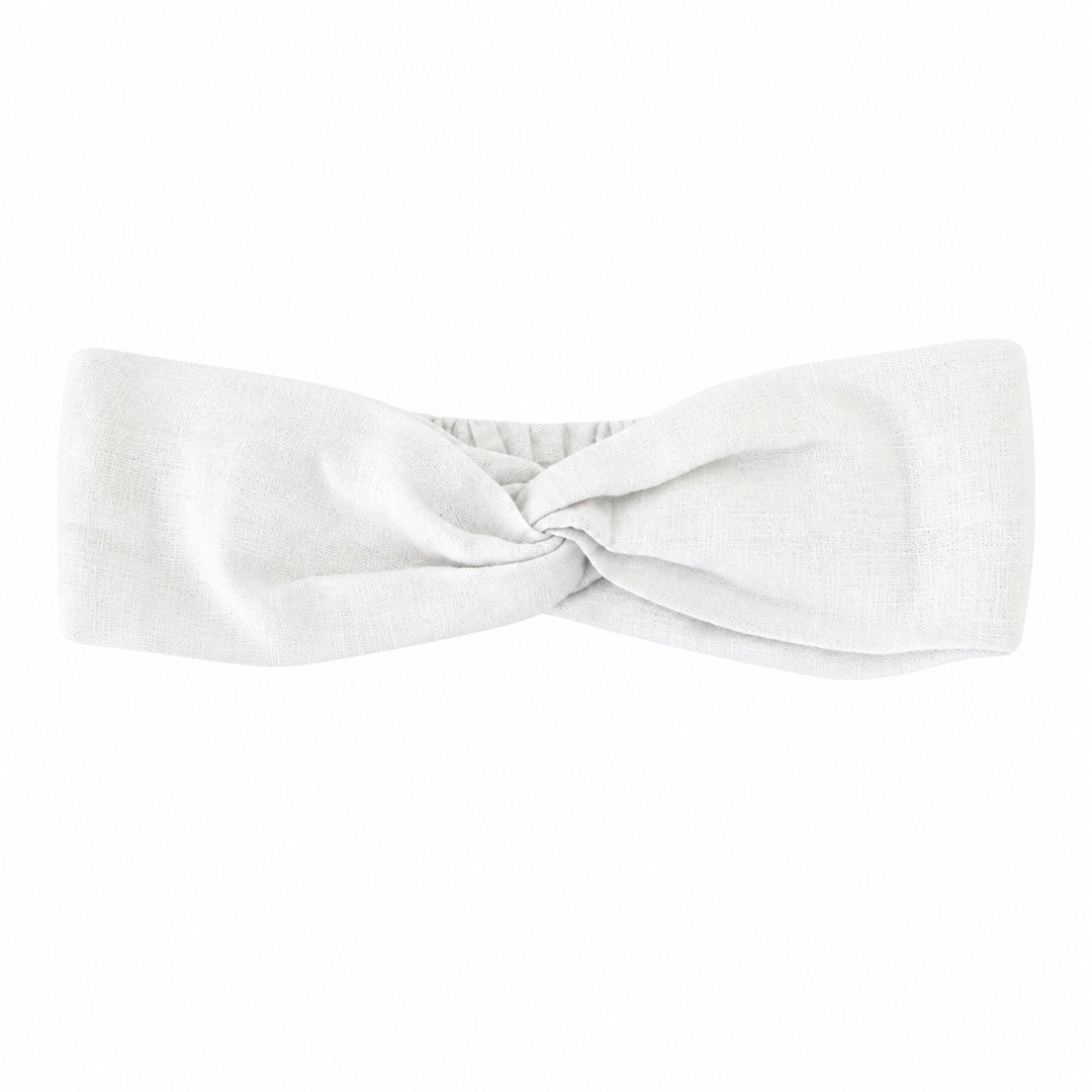 WS Linen Elastic Headband - White - Hero