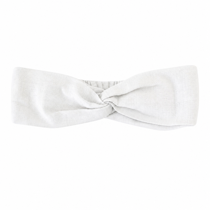 WS Linen Elastic Headband - White - Hero