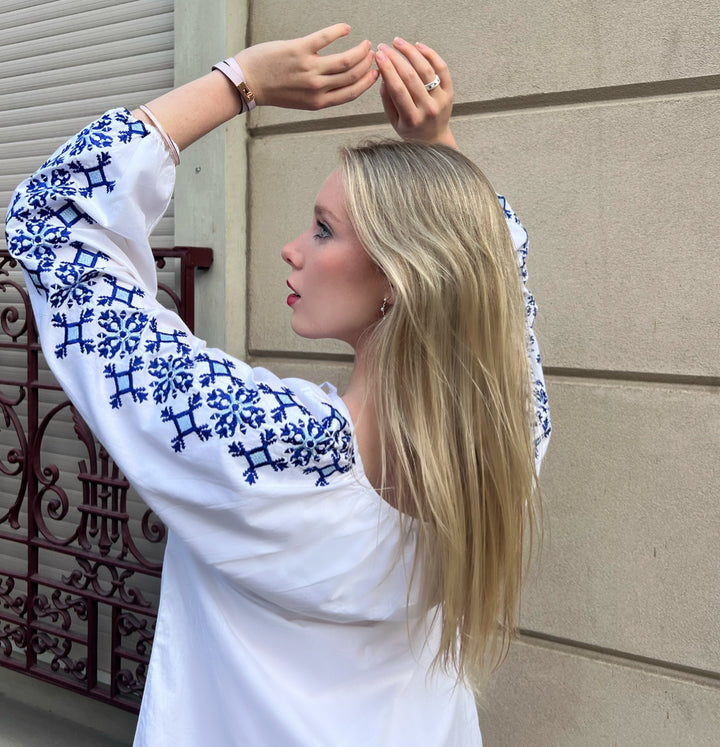 'Ikaria' Dress in Blue - Long