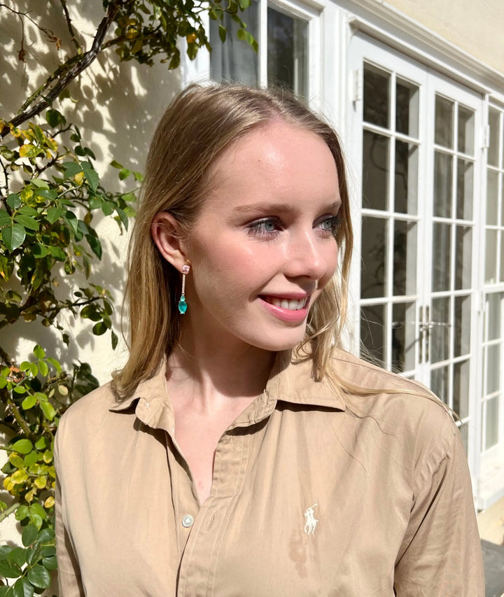 WS - Diana Earrings - Aqua & Pink - Image 2