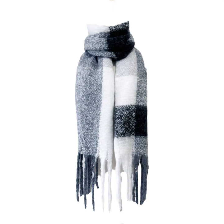 Oversized Cuddly Blanket Scarf Blue