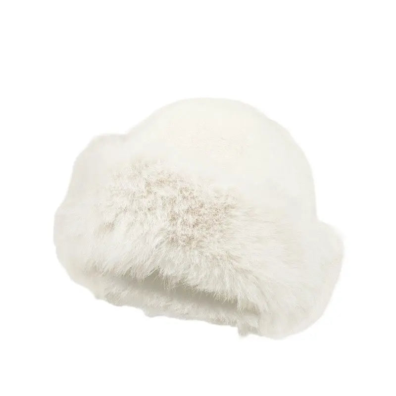 WS Faux Fur Peruvian Stole- White