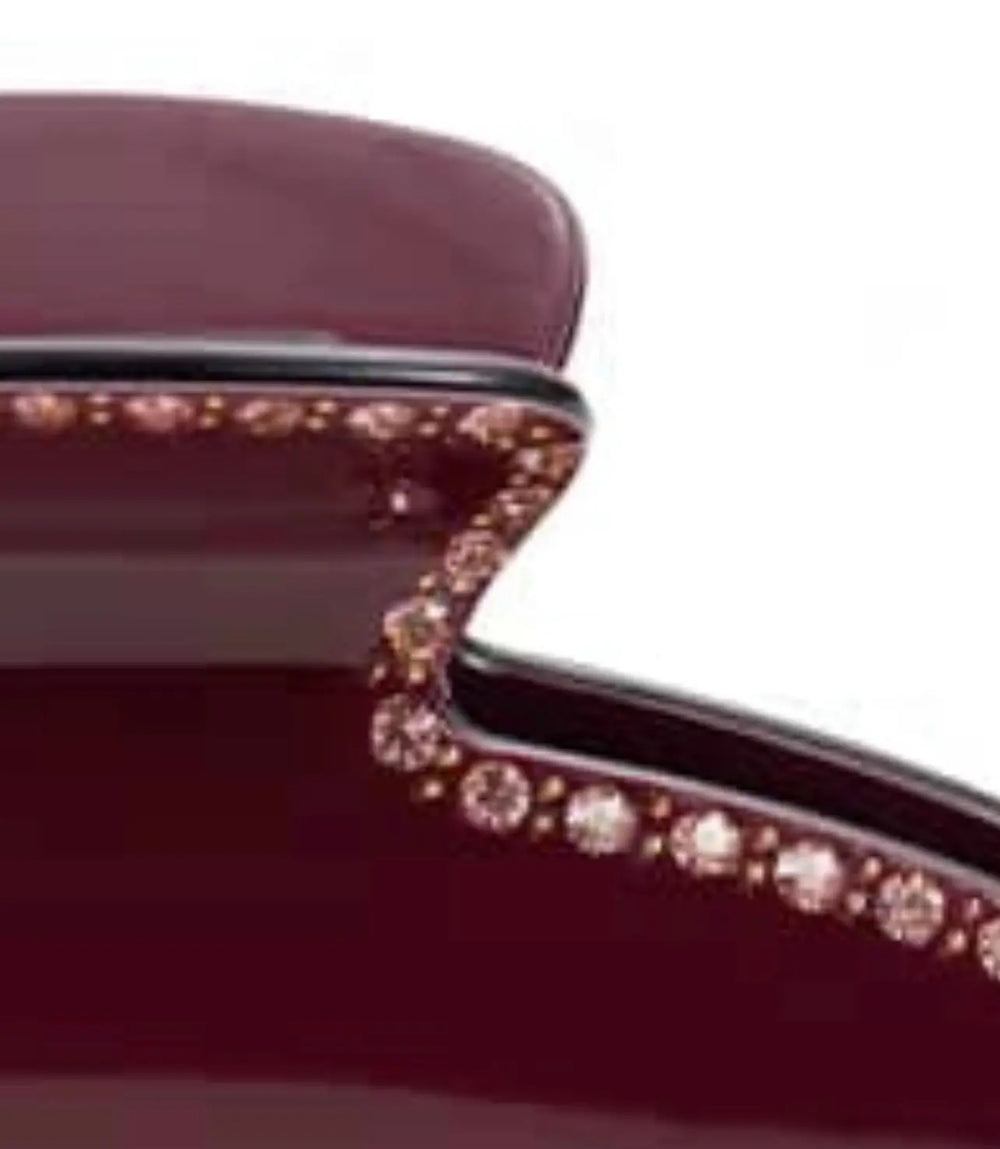 WS - Mary Oversized Acetate HairClaw with Crystals - Wine Red