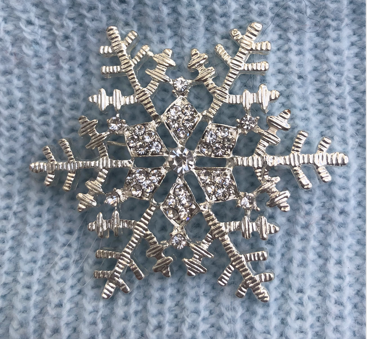 Angora Blend Beanie with SnowFlake- Blue