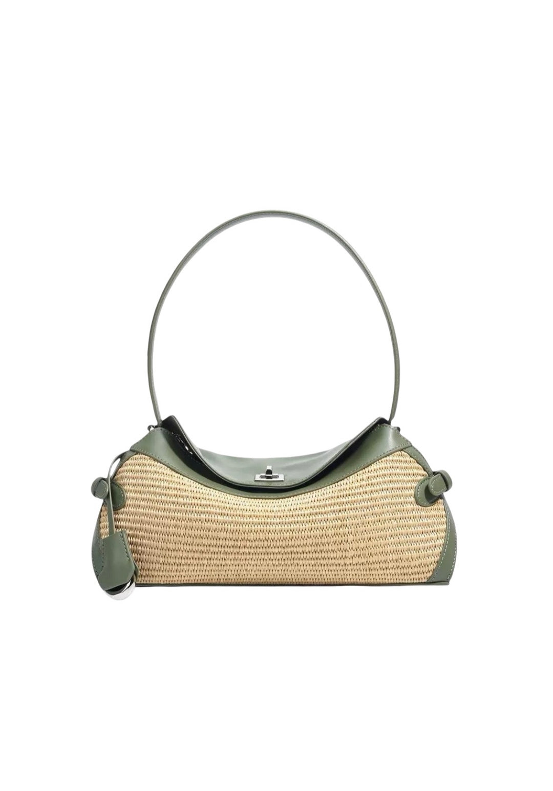 WS St Margaux Raffia and Cowhide bag - green Tania Hird Designs