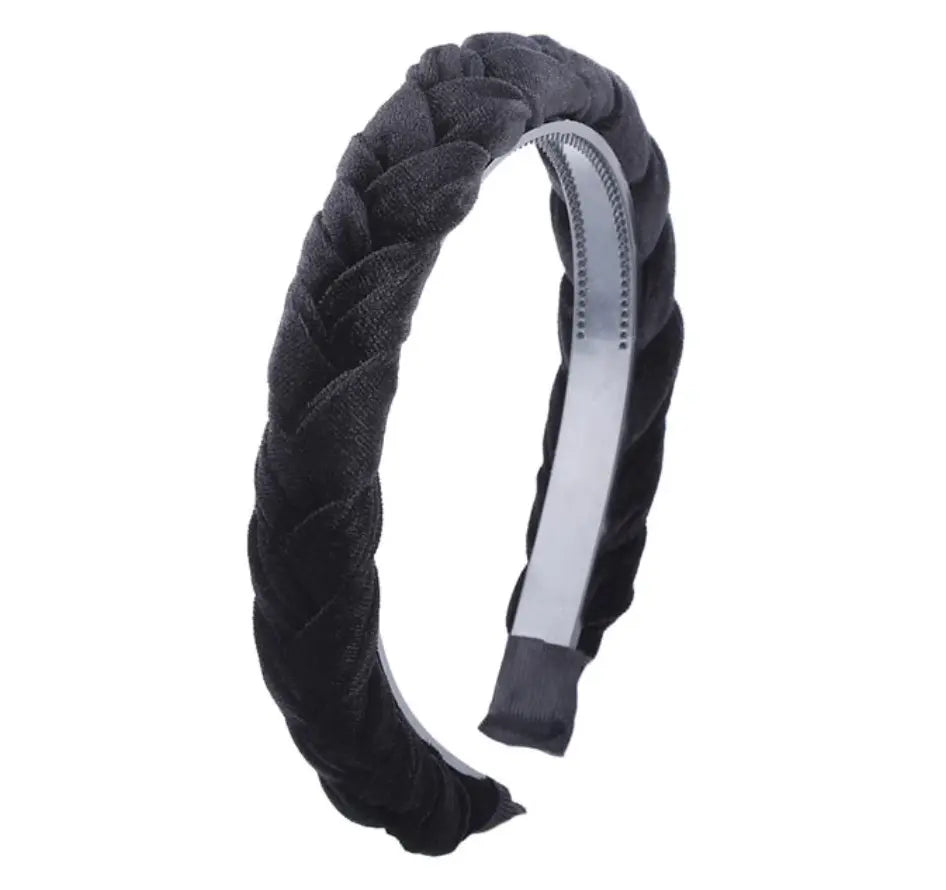 WS - Headband - Braided velvet- Black 744109225673