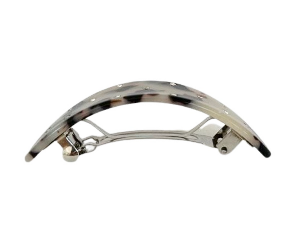 WS - Acetate Barrette Oval & Crystal L Tort