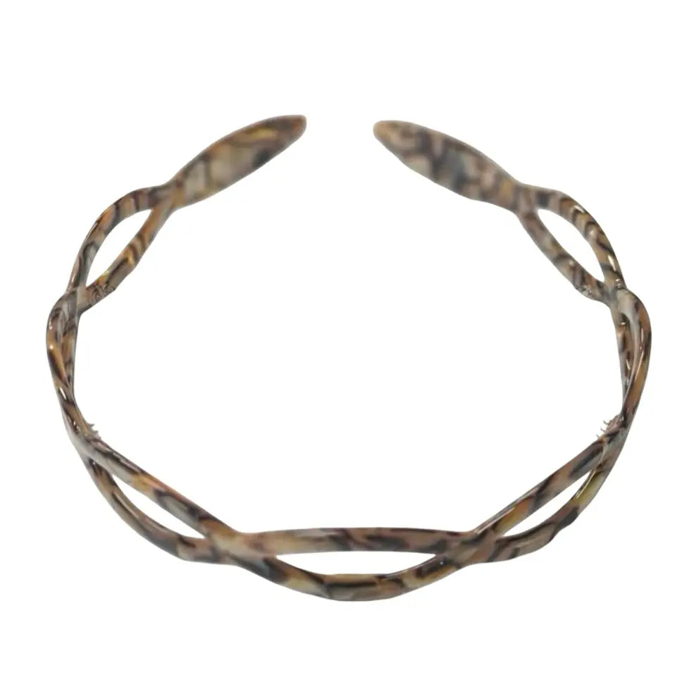 Acetate Ellipse Headband - Gold Marble