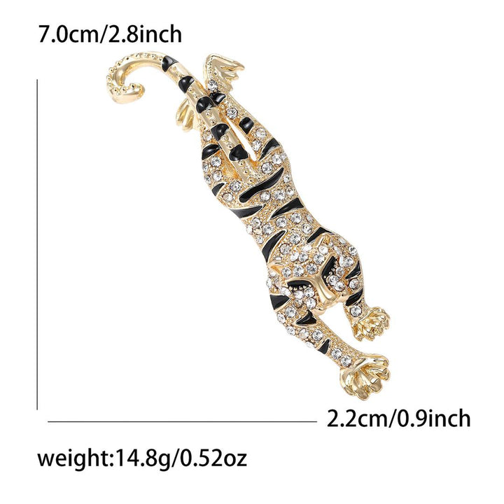 Crouching Leopard Brooch - Gold