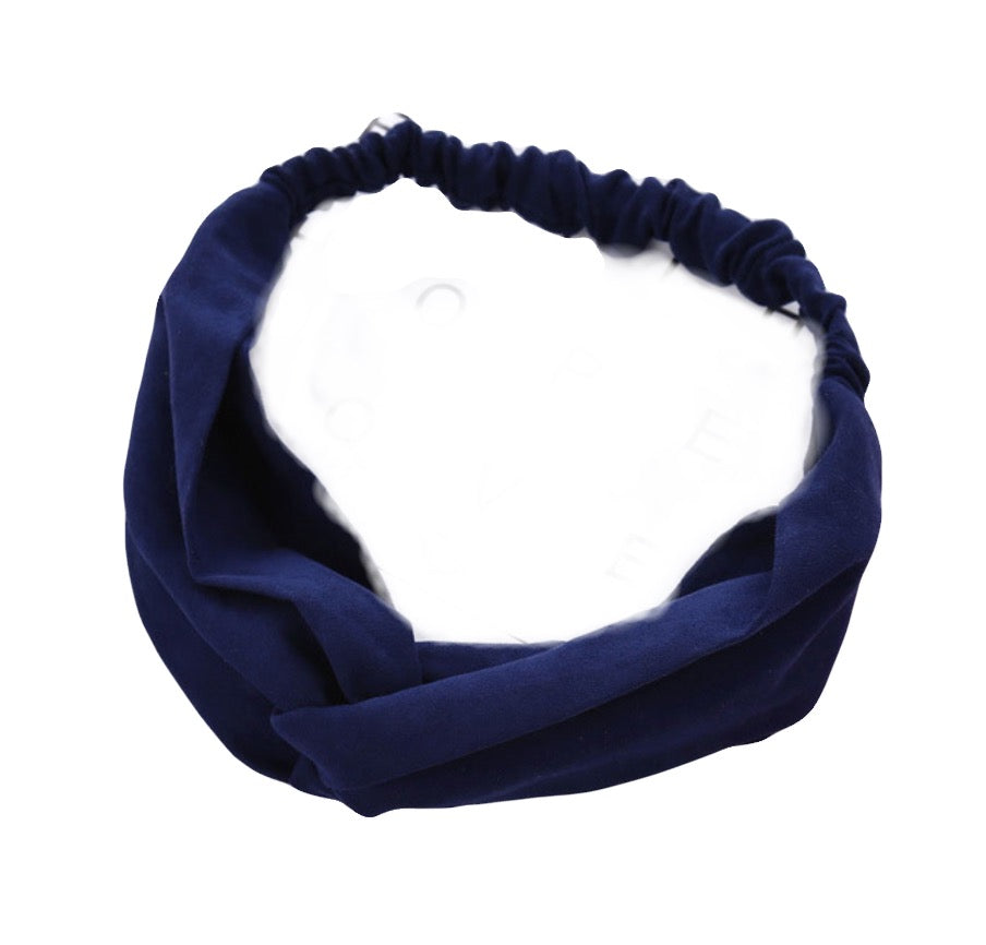 Twist Elastic Headband in Navy