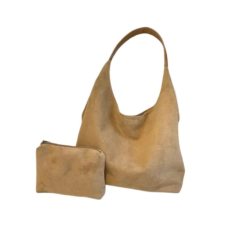 Nala Suede Shoulder bag in Fawn