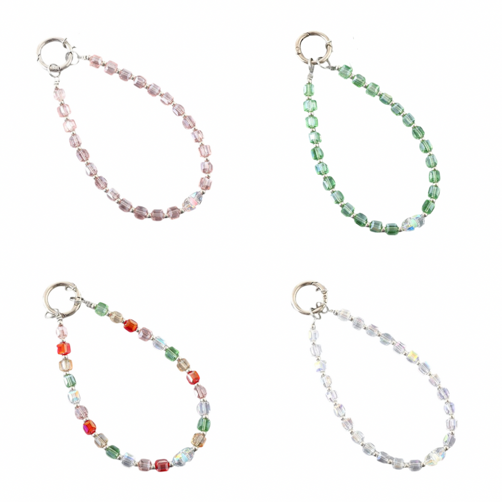 Crystal Wrist Phone Strap - transparent