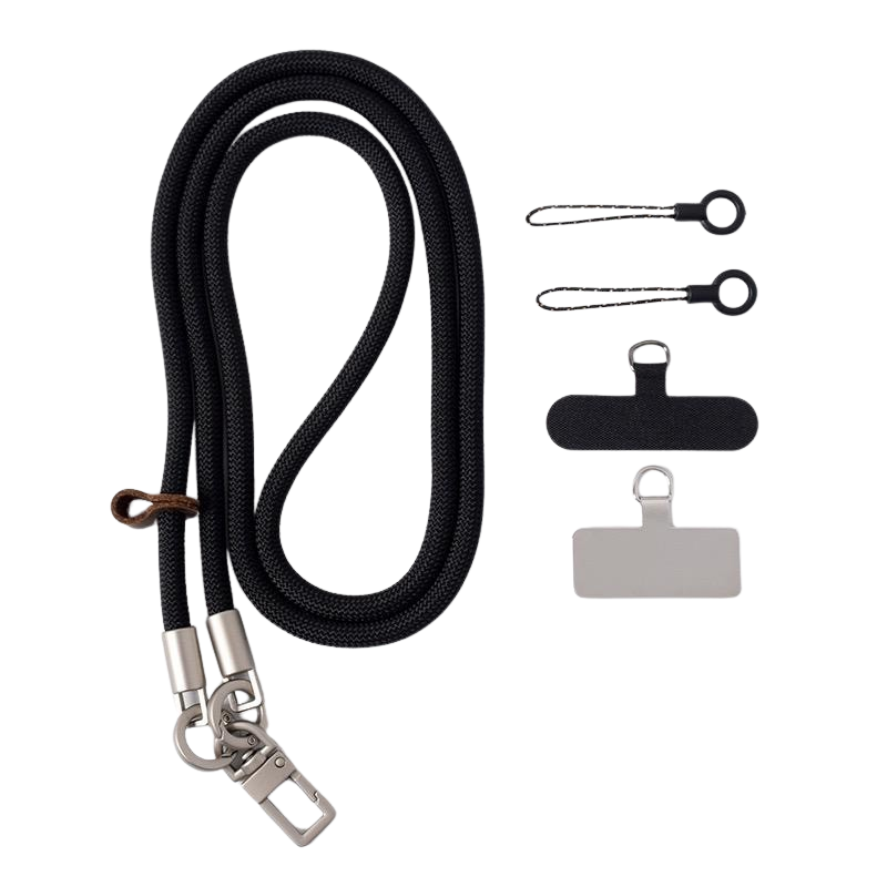 WS  Premium Rope Crossbody Phone Strap - Black