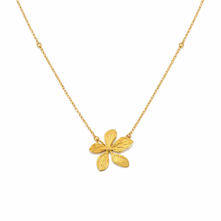 WS Shikira Gold Flower Necklace - Gold - Hero