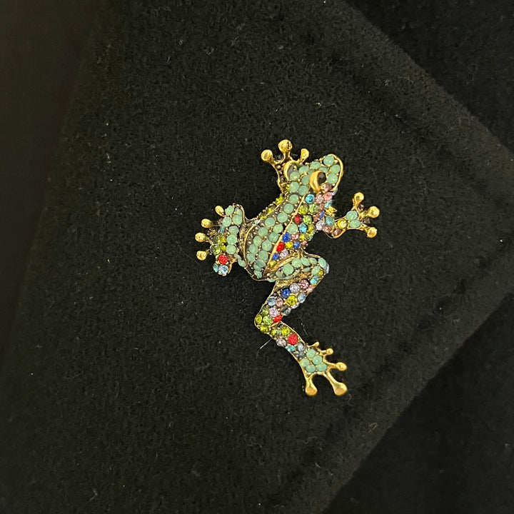 Brooch - Elongated Gem Frog