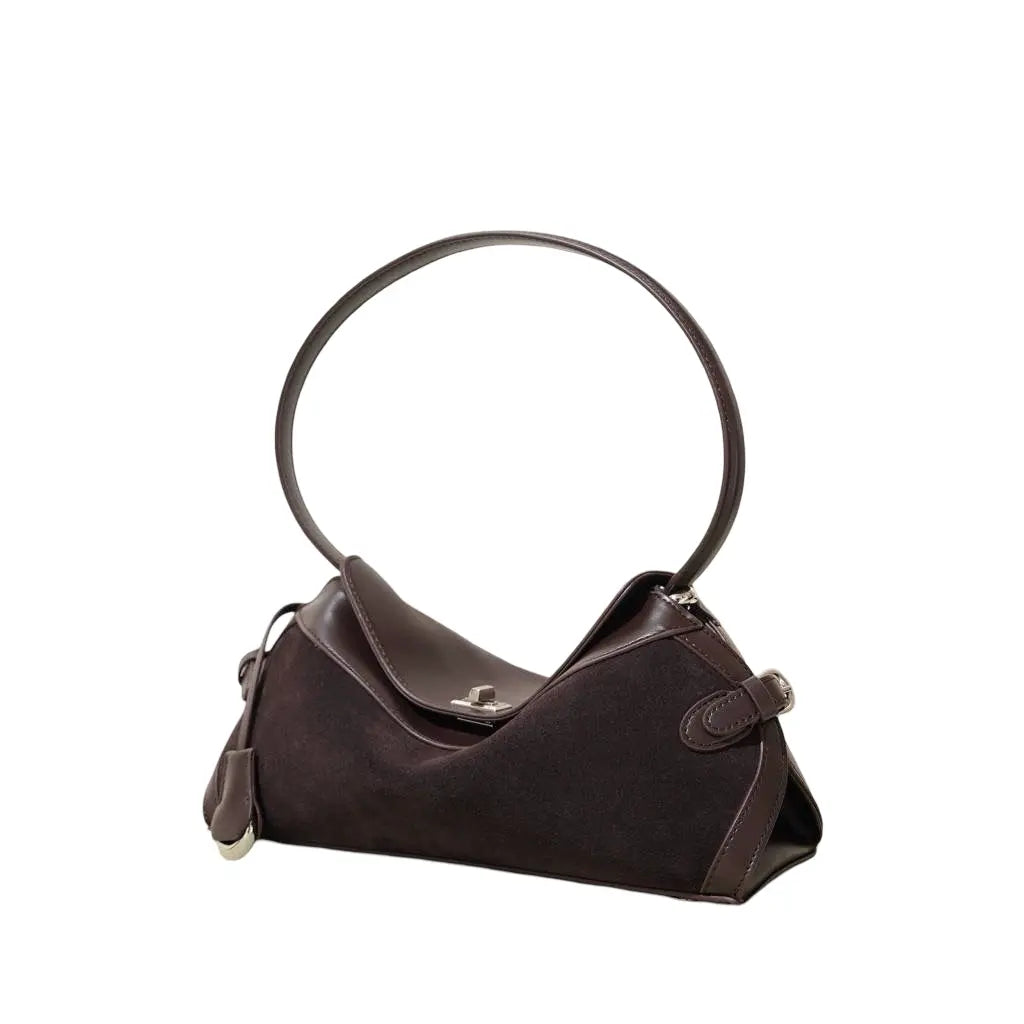 WS St Margaux suede bag - Chocolate