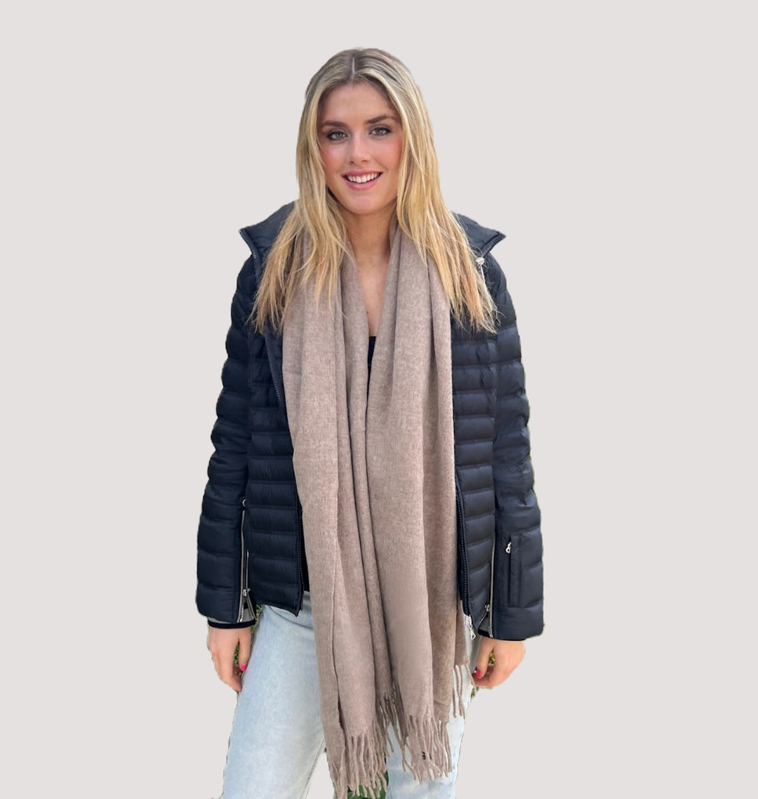 Premium Virgin 100% Wool Blanket Scarf- Brown