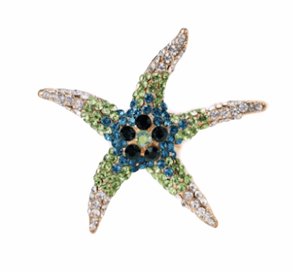 WS - Brooch Starfish Green 744109225406