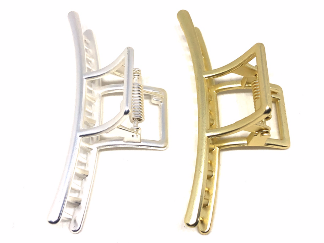 WS - Medium line hair claws in matt gold and matt silver  787099021115