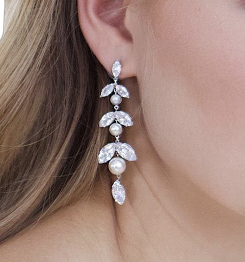 WS Fern Crystal Earrings
