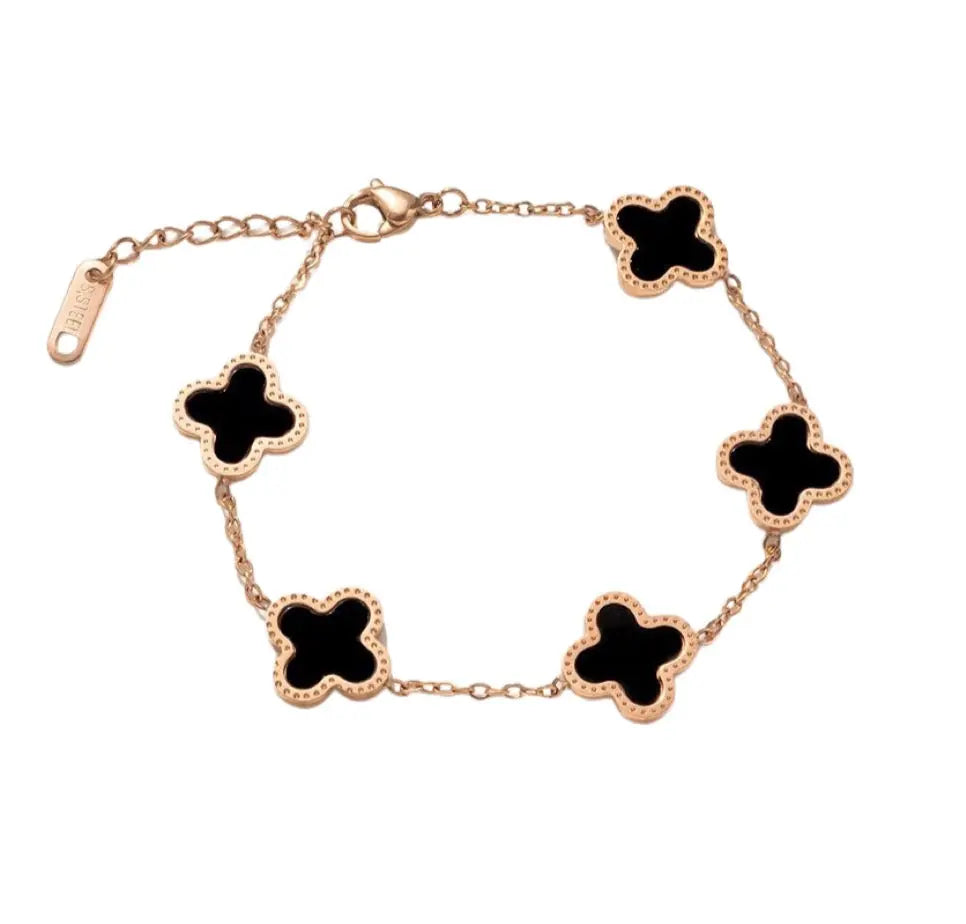 Cross Gold  Bracelet Gold & Black cross charms