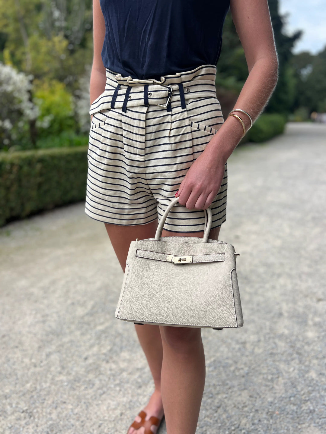 Coco Medium Cowhide Tote Bag - White