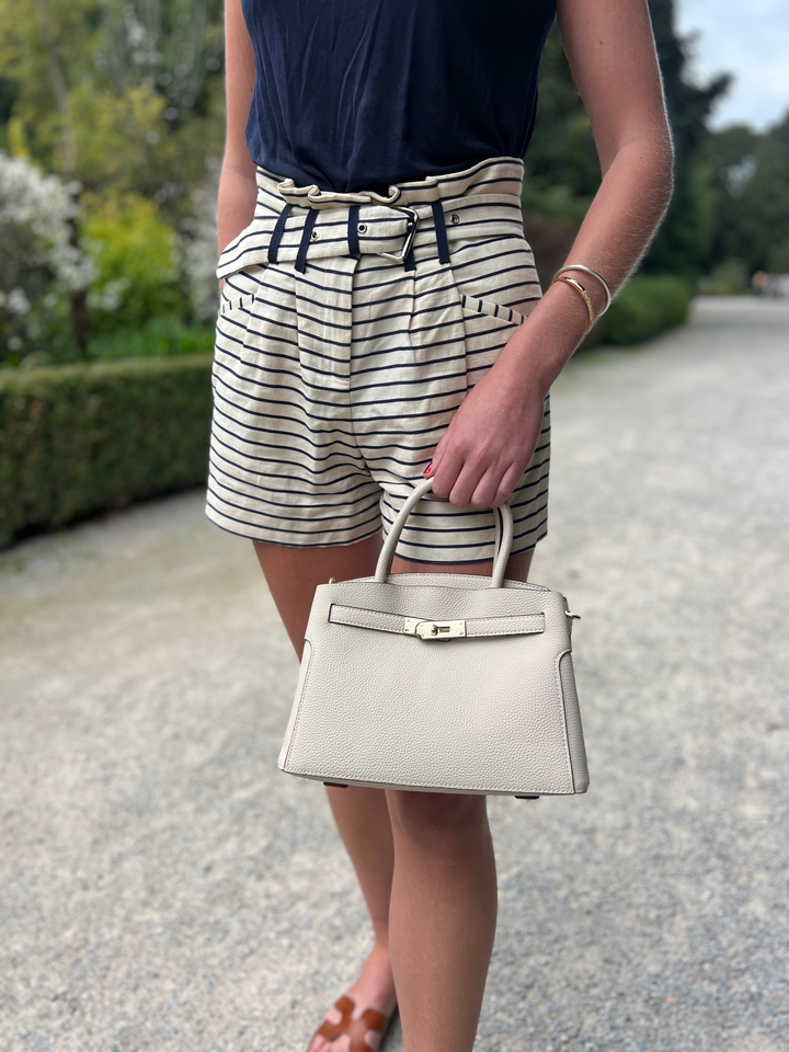 Coco Medium Cowhide Tote Bag - White
