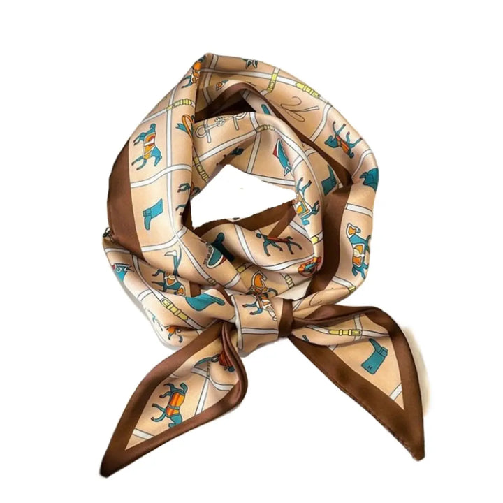 Neckscarf / Hairscarf Brown Vermillion Carousel