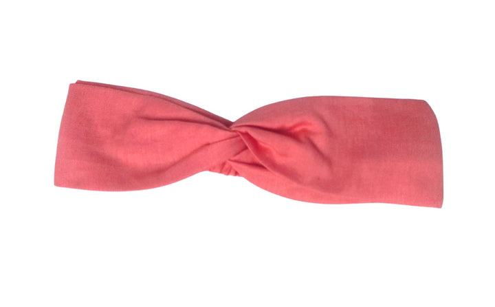 Headband - Linen Elastic headband in Burnt Coral