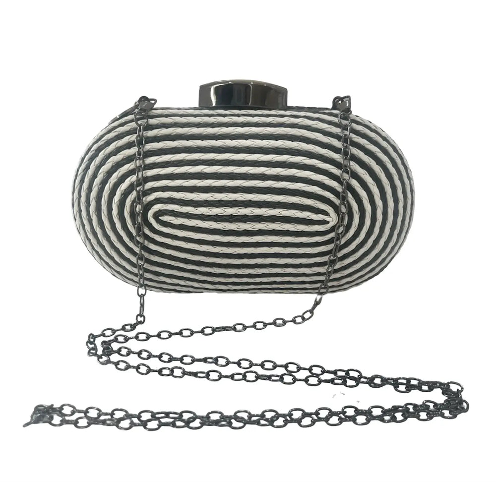 Felicity Coiled Rope Bag Black & White