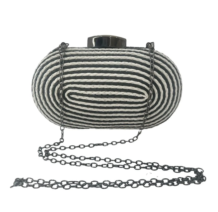 Felicity Coiled Rope Bag Black & White