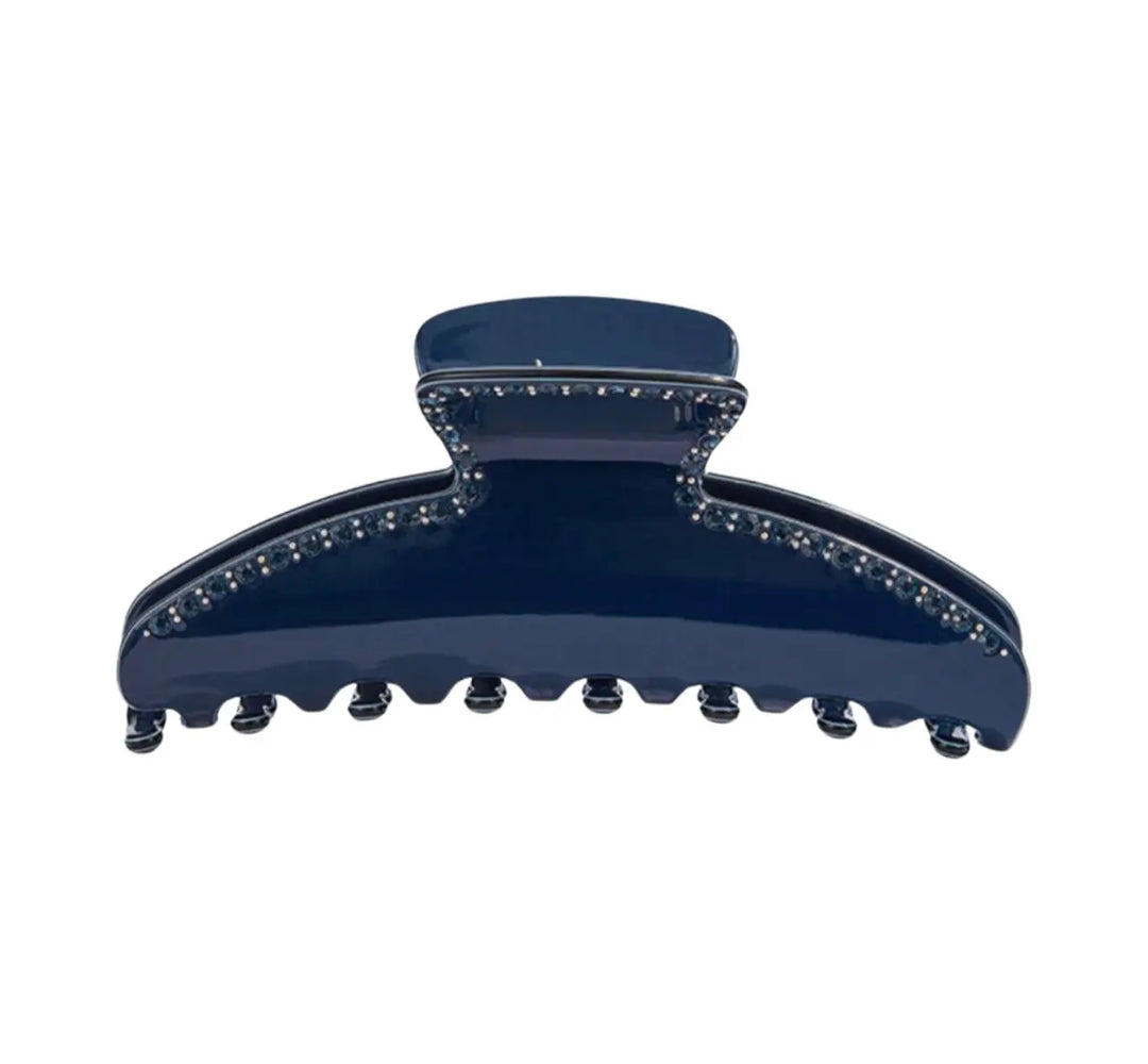 Mary Acetate Oversized HairClaw with Crystals - Deep Blue