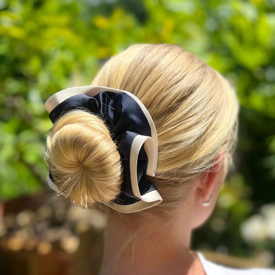 WS Scrunchie with Trim - Navy with White Trim - Image 2