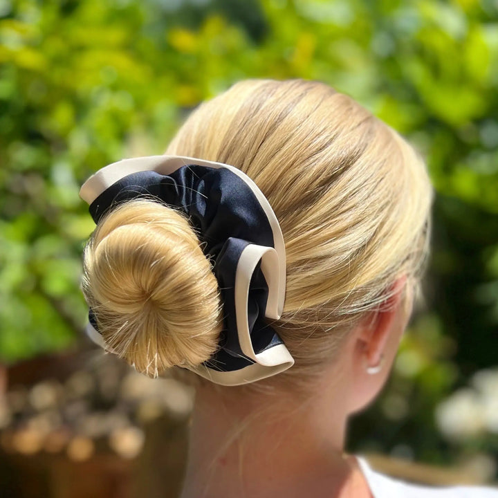 WS Scrunchie with Trim - Navy with White Trim - Image 2
