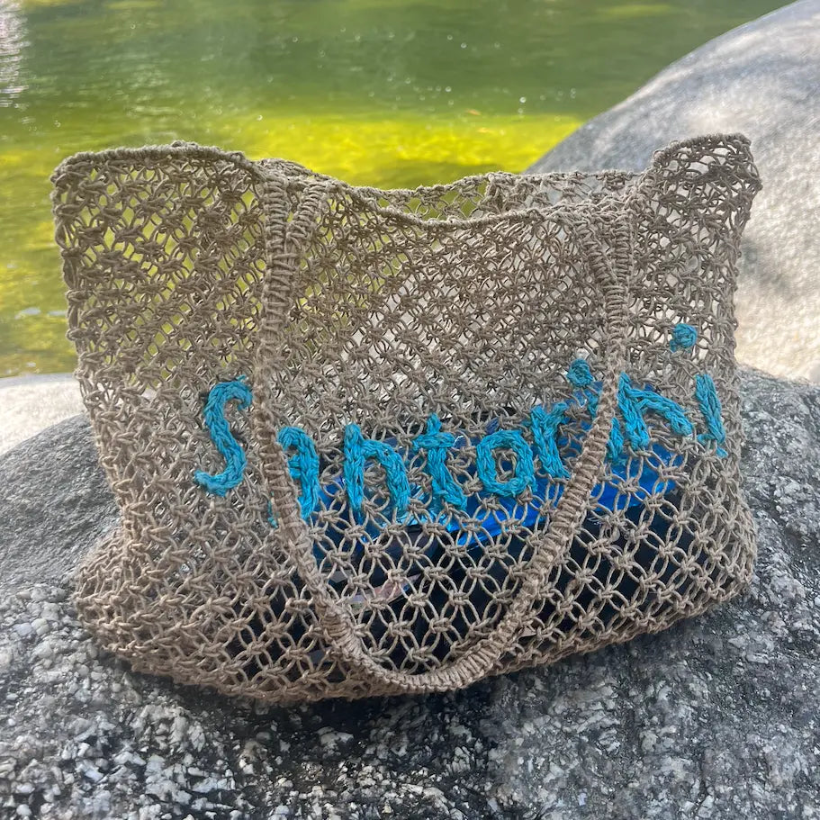 WS - Bag - Santorini - Jute & Blue - Image 1