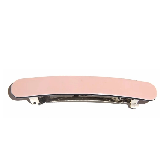 Chanel Pink with black edge Premium acetate barrette- large 9cm