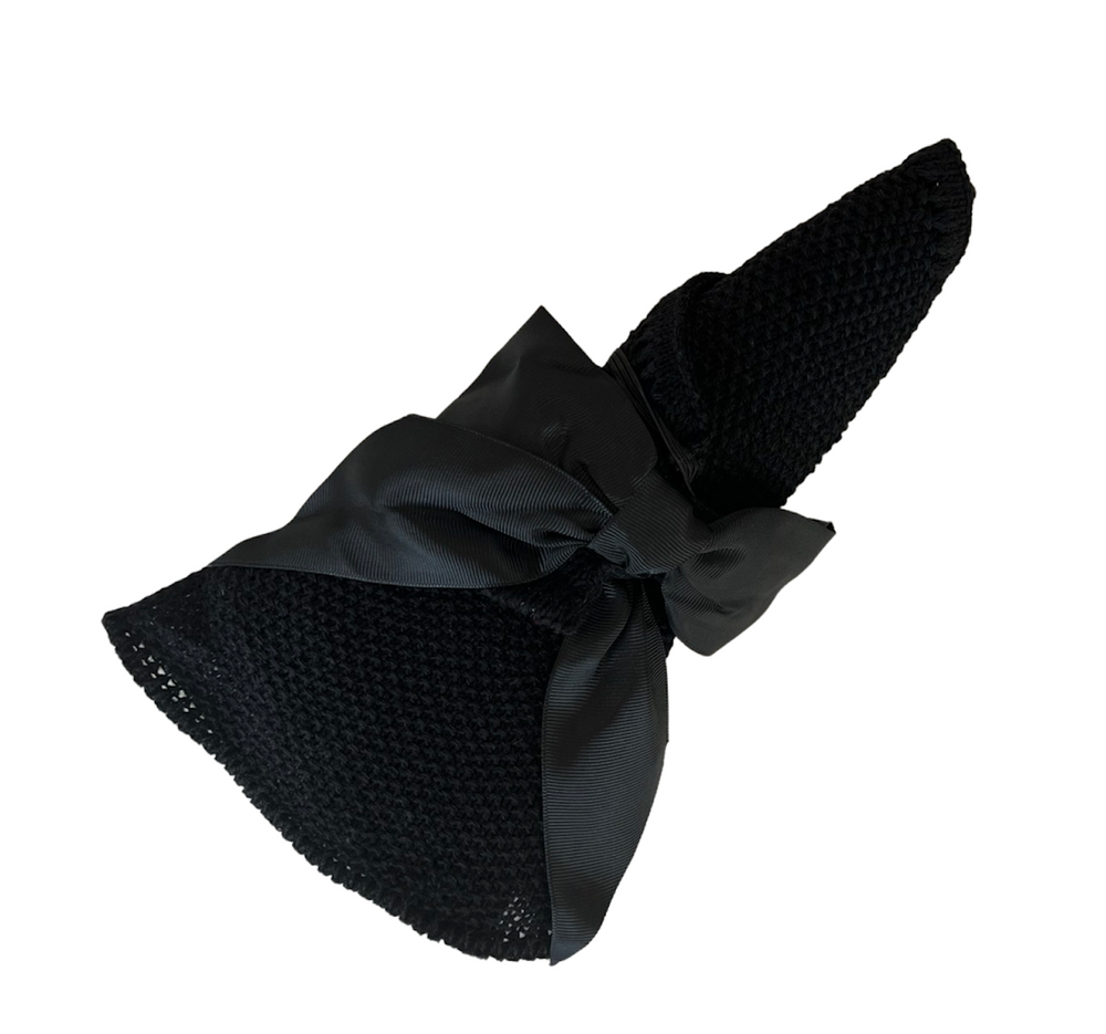 Visor Foldable & Black Ribbon in Black