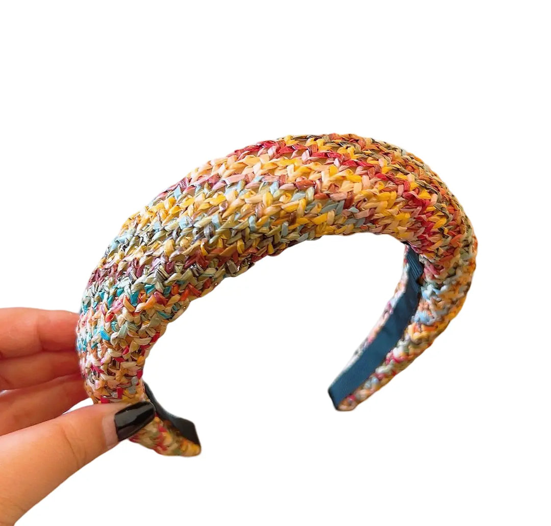 WS Straw Alice Headband - Multicolour
