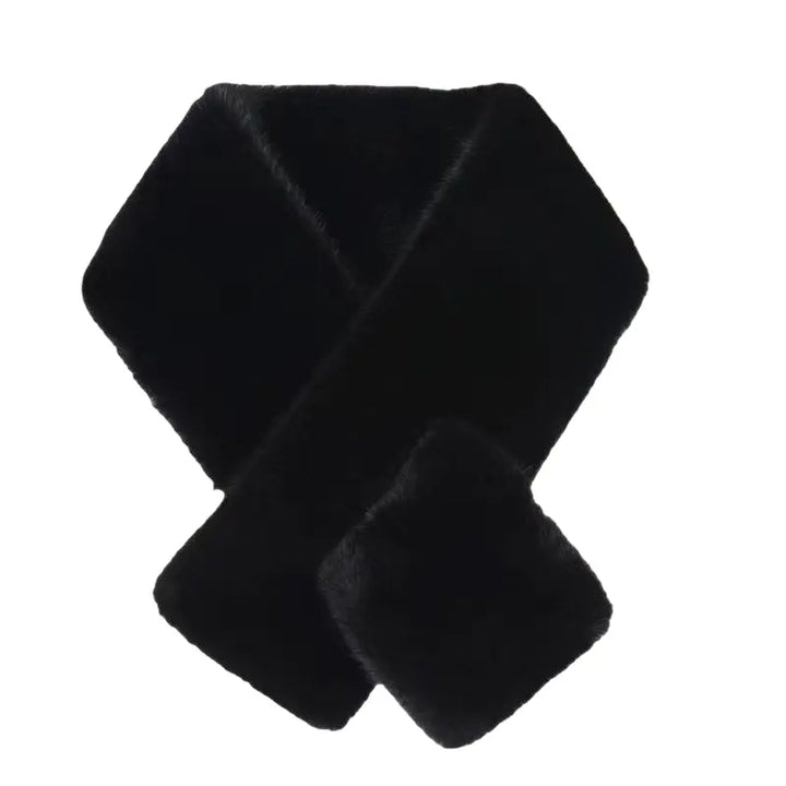 WS Faux Fur Peruvian Stole - Black