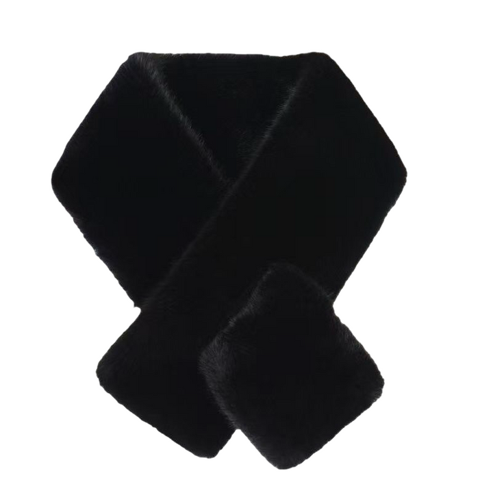 Faux Fur Peruvian stole -  Black